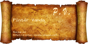 Pintér Vanda névjegykártya